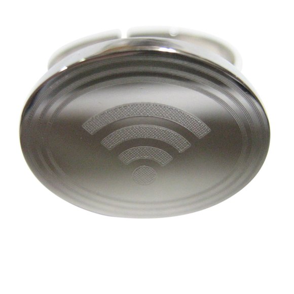 Oval Wifi Symbol Adjustable Size Fashion Ring - Picture 1 of 2